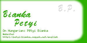 bianka petyi business card