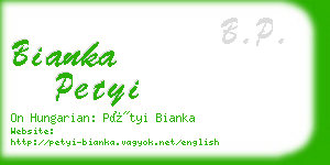 bianka petyi business card